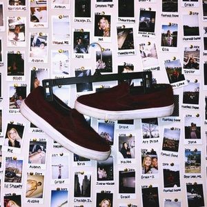 Topshop red velvet shoes